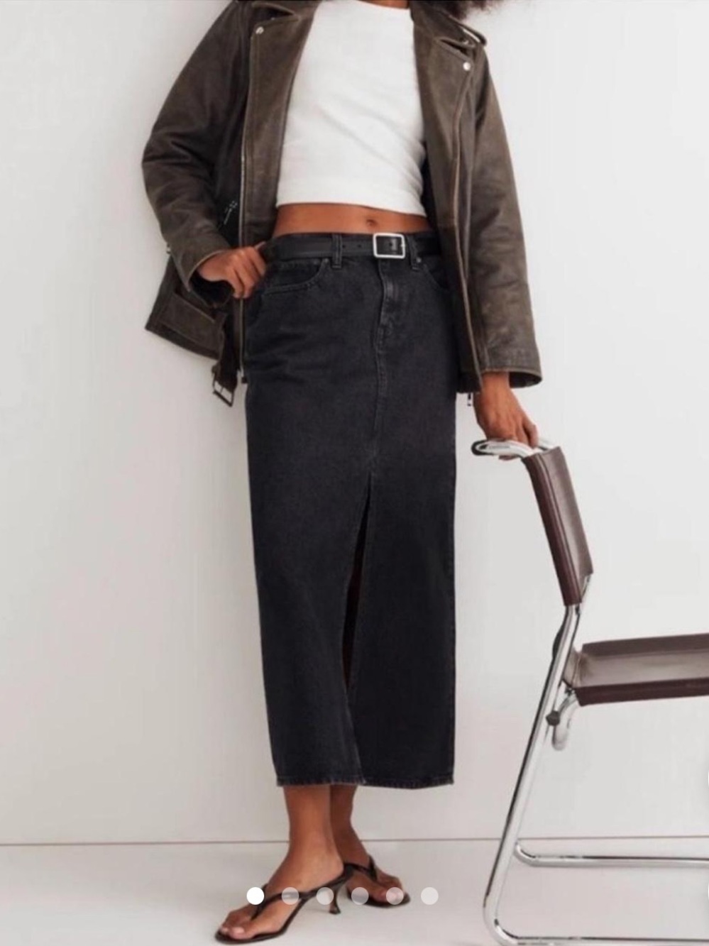 NWT madewell black/grey denim skirt 23